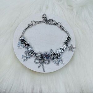 Sparkle Silvery Cute Charms Bracelet